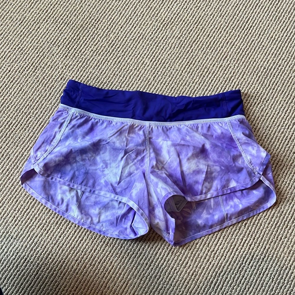 Purple TieDye LuluLemon Running shorts size 6